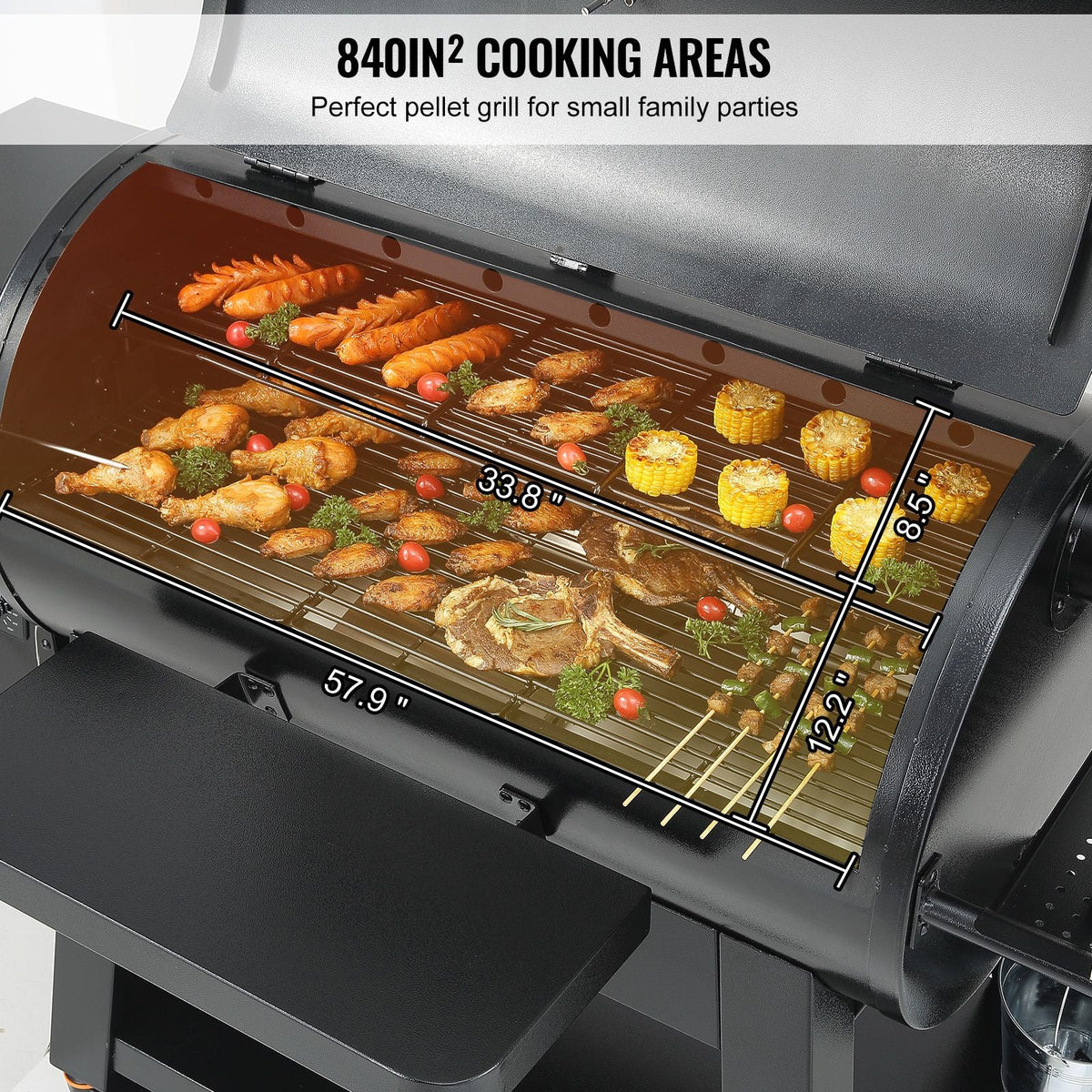 62 inch Portable Charcoal Grill, Propane Gas Grills with Cover and Cart, Heavy Duty Iron BBQ Grill, Mini Tabletop Smoker for Outdoor Cooking, Barbecue Camping, Picnic, Patio, and Backyard, Black