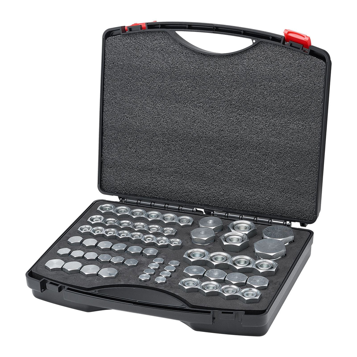64 PCS DIN Hydraulic Fittings, Heavy Duty Master Industrial Hydraulic Cap and Plug, Hose Tube and Pipe Fitting Kit, Cap and Plug Kit with Precision Threading, Dash Sizes 14/16/18/22/26/30/36