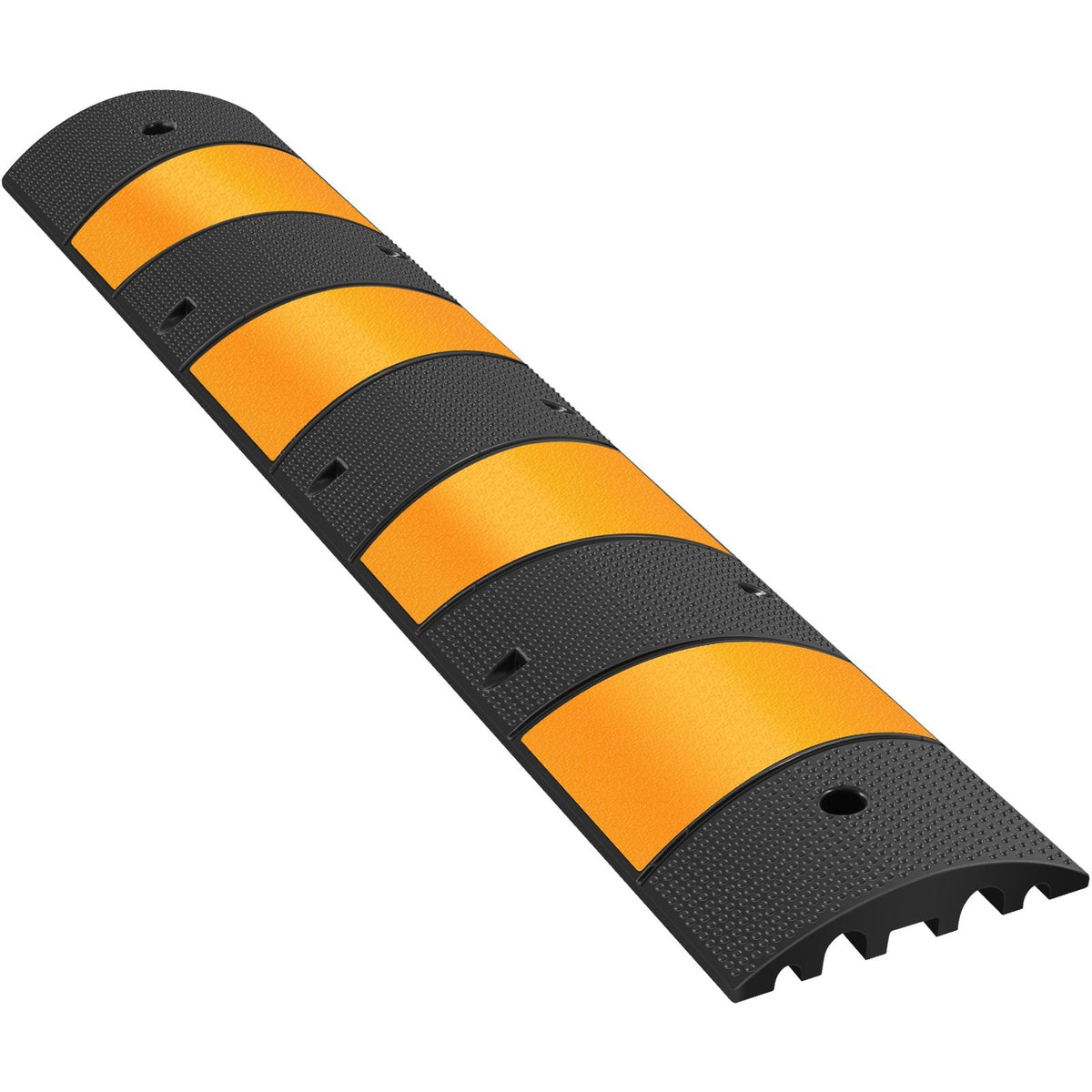 6ft Rubber Speed Hump for Driveways, Durable Cable Guard Ramp, 72.4x12x2.4 in, Dual-Channel for Garage, Gravel, Asphalt, Concrete Paths (Dual-Channel, 6ft-Speed Hump)