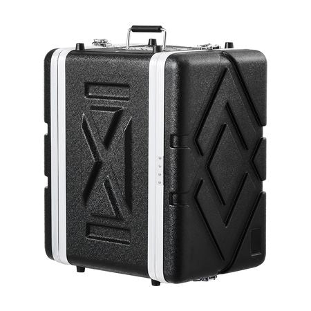 6U Rack Case, Standard 14 in Depth, Server Rack Cabinet with ABS Construction Handle Heavy-Duty Twist Butterfly Latches, Detachable Front & Back Panels, for Amps, Mixers, Microphone Receivers