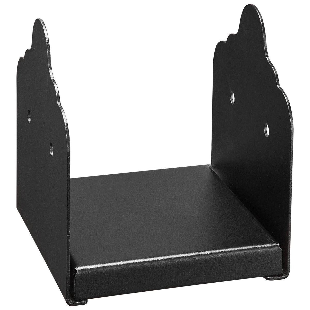 6x6 Post Base 2 Pcs, Inner Size 5.9x5.55 inch / 150x141 mm Post Brackets, Heavy Duty Carbon Steel Decking Posts, Wood Posts Brackets for Pavilion Deck Railing Support Deck Base Plate, Black