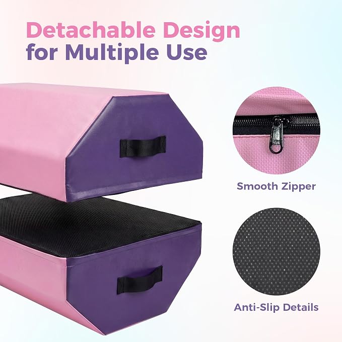 Detachable Octagon Gymnastics Mat, Home Tumbling Mat, Skill Shape Tumbling Backbend Trainer Exercise Mat, with High-Density Foam & Waterproof Cover, for Gym Cheerleading, Martial Art, 17"X17"X23"