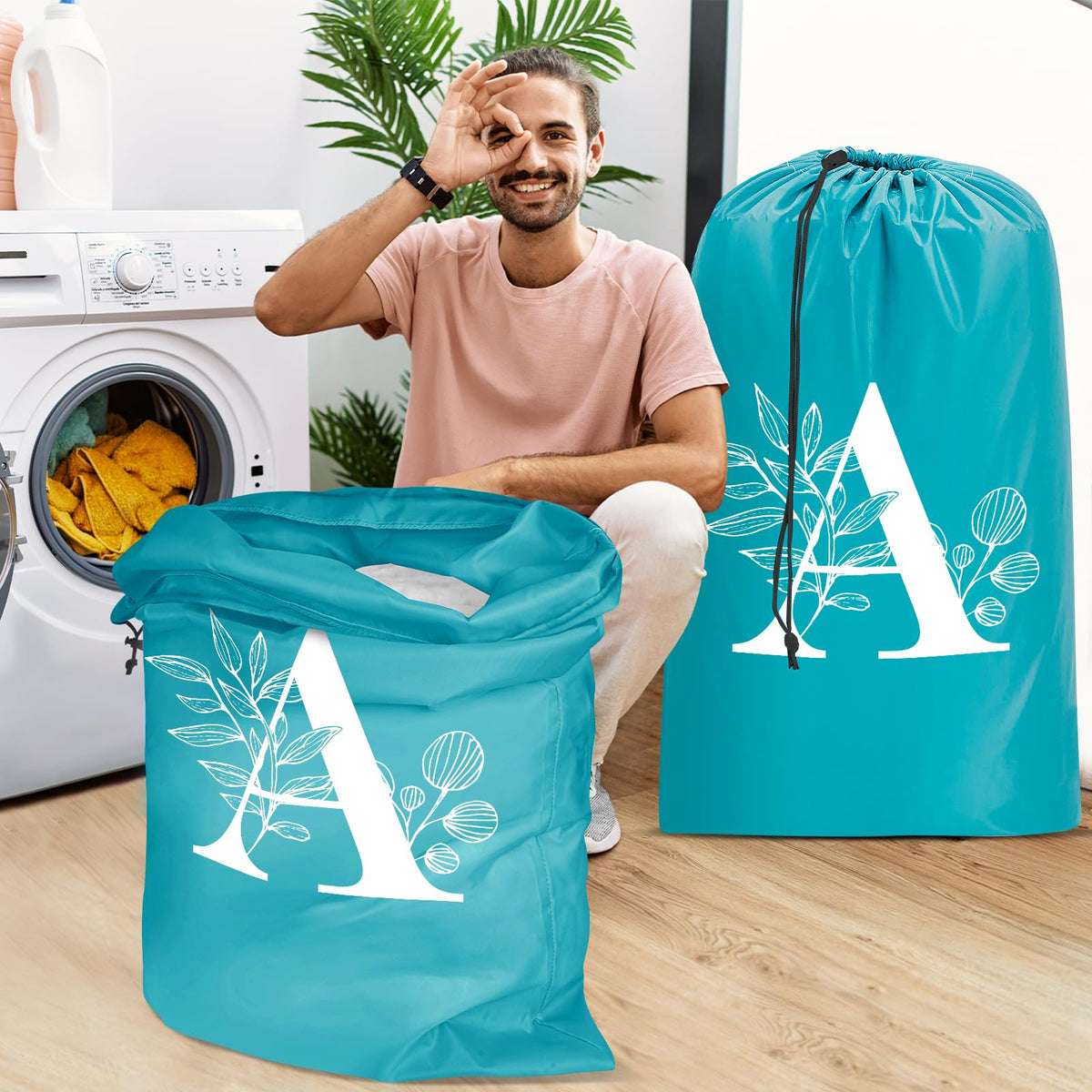 Sylfairy 2 Pack Extra Large Travel Laundry Bag, Dirty Clothes Organizer with Drawstring,Heavy Duty Travel Laundry Bags