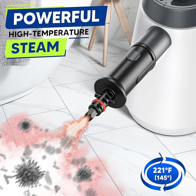Handheld Steam Cleaner, 15s Fast Heating Pressurized Steam Cleaner for Home with 10 psc Accessories, Portable Steamer for Cleaning with Safety Lock for Home Kitchen Cleaning, Appliance Surfaces