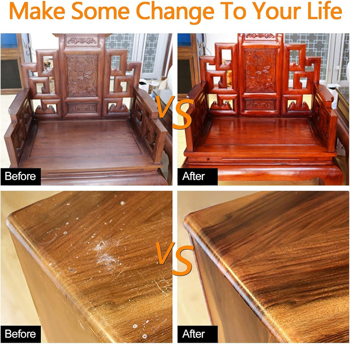 SEISSO Beeswax Furniture Polish, Natural Wood Seasoning Beeswax Furniture Cleaner for Wood Floors, Tables, Chairs and Cabinets