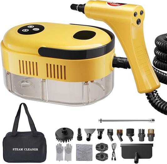 Handheld Steam Cleaner High Pressure Steamer for Deep cleaning 1200ML Steam Cleaning Machine for Home Use With 6 Brushes Cleaning