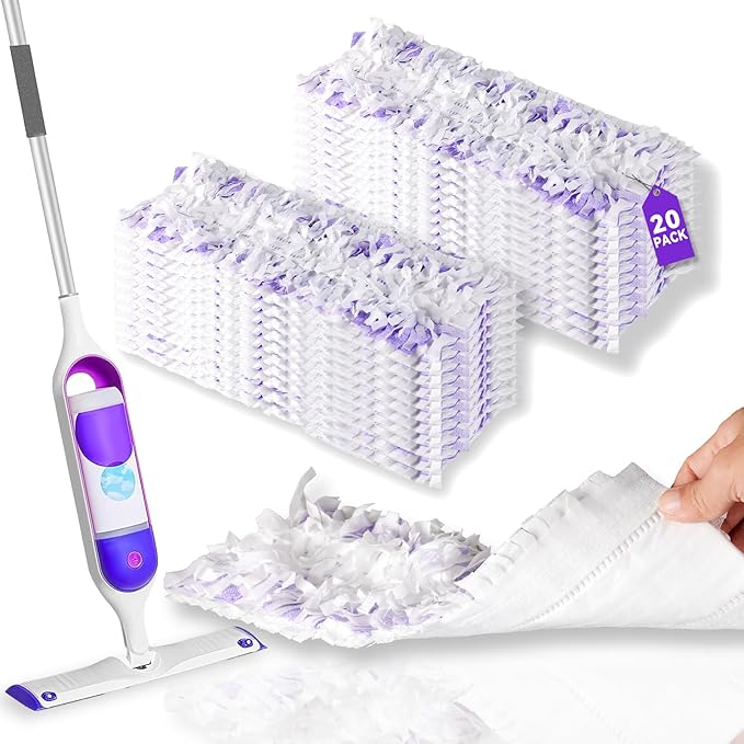 20 Pack Power Mop Pads Refills for Swiffer Power Mop | Heavy-Duty, Disposable Replacement Pads for Floor Cleaning, Multi-Surface & Wood Mopping Pad Refills (Unscented)