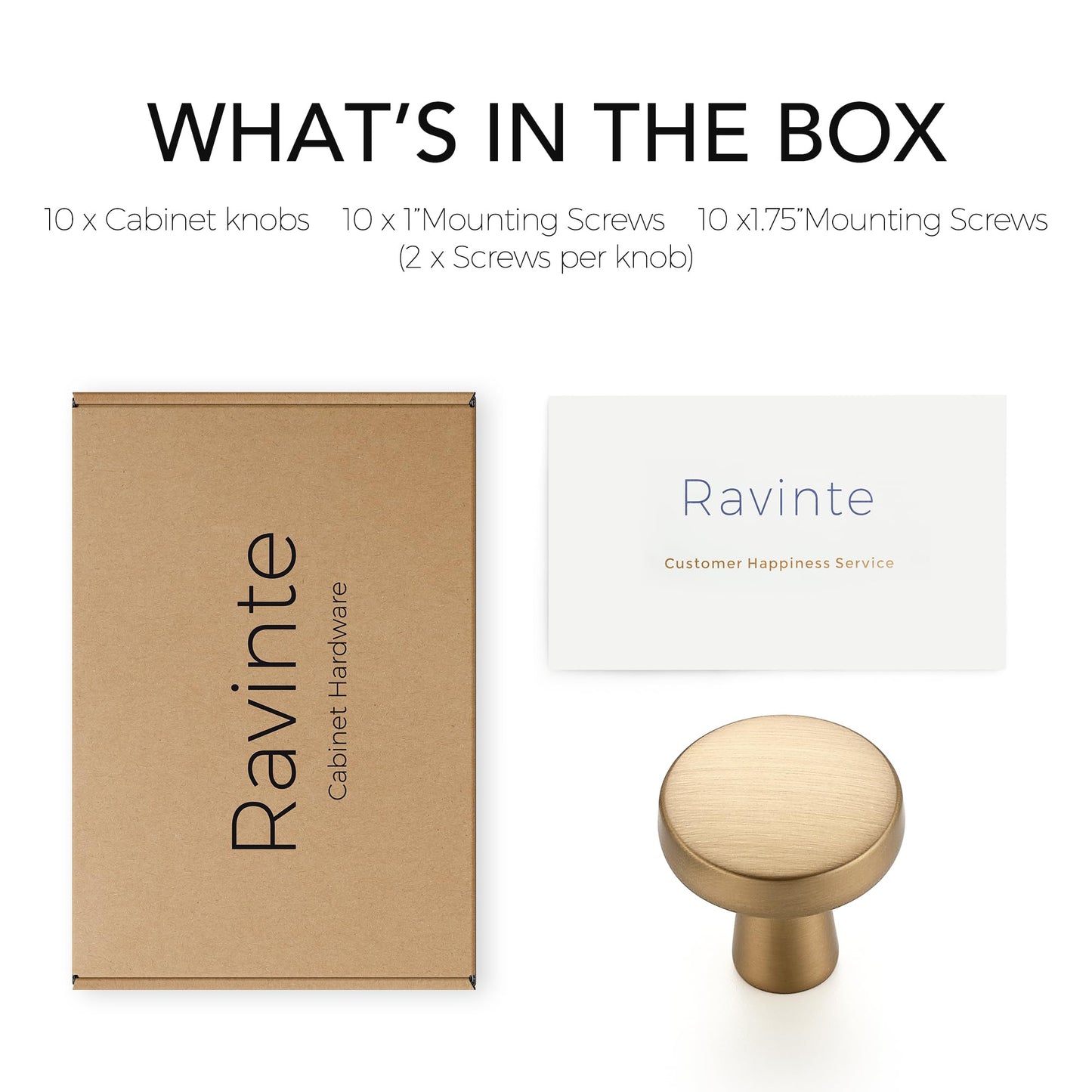 Ravinte 10 Pack Champagne Bronze Cabinet Knobs Mini Round Knobs Single Hole Solid Drawer Pulls for Dresser Drawers -1 Inch Diameter