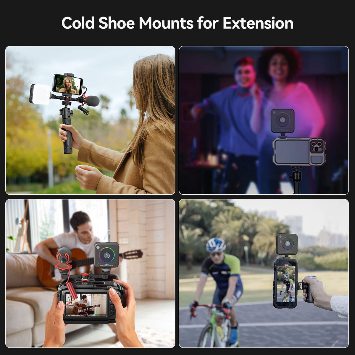 SmallRig P108 RGB Video Light,Portable LED Camera Lights 360° Full Color Photography Lighting w 3 Cold Shoe, 2500mAh Rechargeable On-Camera Video Light Panel 2700K - 6500K for YouTube, Vlogging