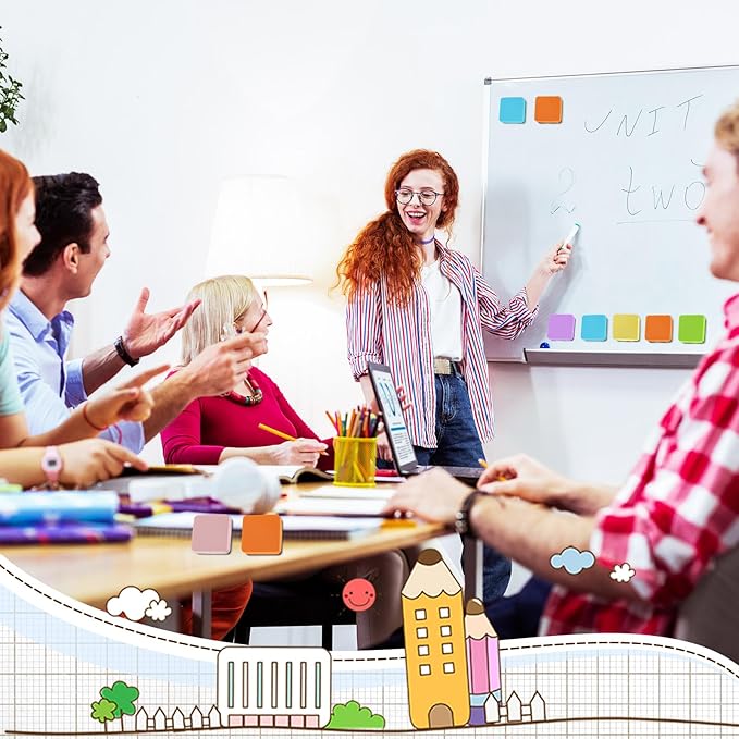 TaoBary 96 Pack Mini Dry Erase Erasers Bulk Magnetic Whiteboard Dry Erasers Classroom Supplies Whiteboard Chalkboard Cleaner for Teacher School Office, 1.97 x 1.97 Inch (Macaron Color)