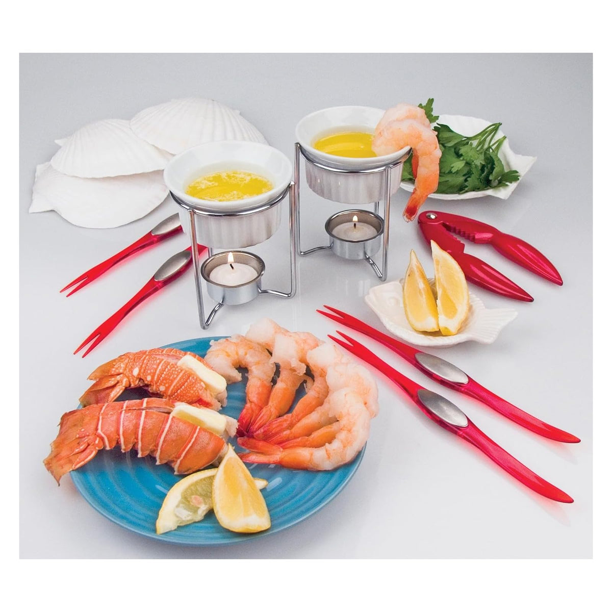 4 Set Ceramic Butter Warmers for seafood, Butter Melter Set of 2 for Chocolate or Cheese,Fondue- Dishwasher Safe,Oven Safe,Microwave Safe