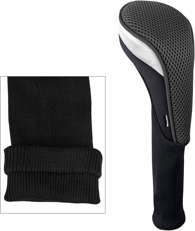 Andux 5pcs/Set Mesh Golf 460cc Driver Fairway Wood Club Head Covers Long Neck with No. Tags