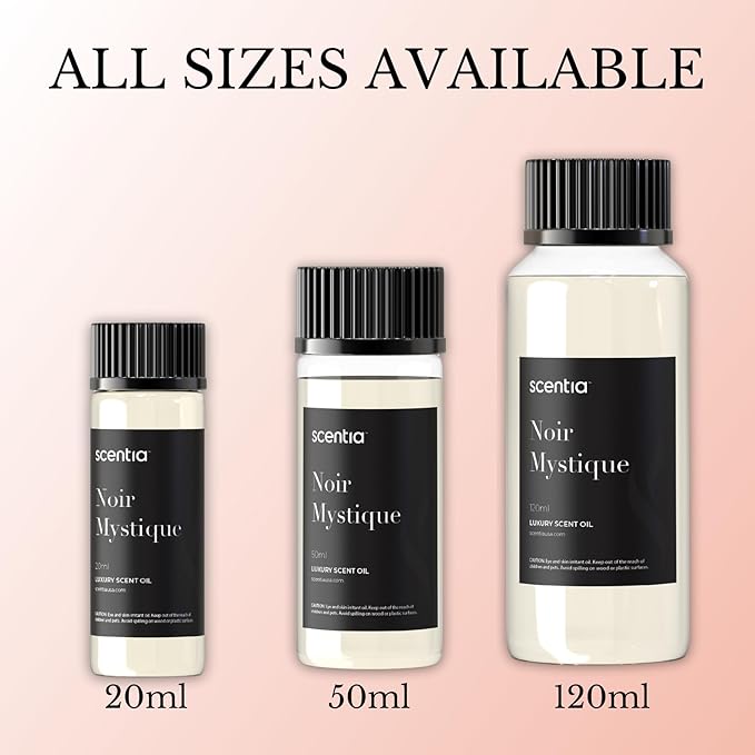 Scentia Noir Mystique – Hotel-Inspired Diffuser Oil, 20ml (0.67 fl oz) | Essential Oil Blend of Rose, Bergamot, Lemon & Musk | Luxury Aroma for Aromatherapy Diffusers & Humidifiers