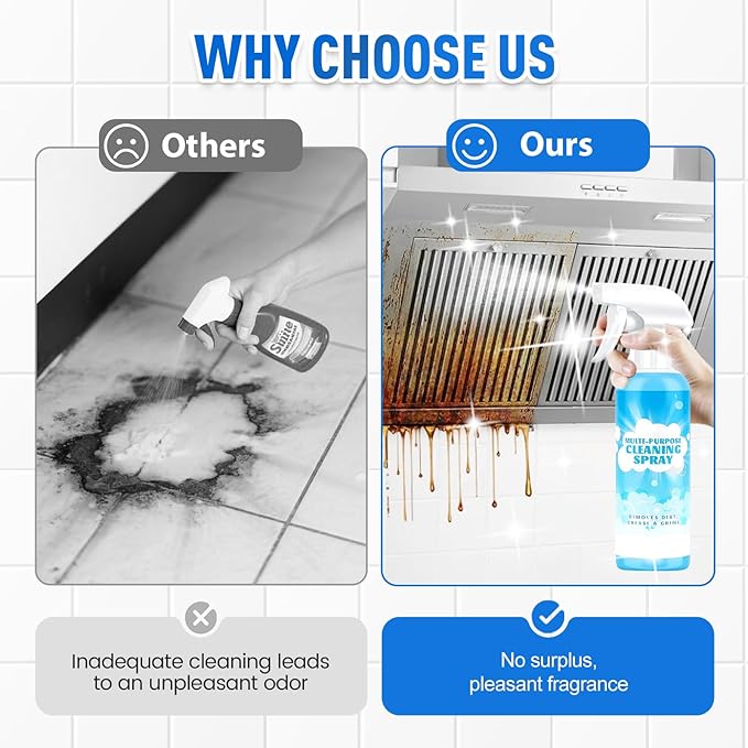 Multifunctional Powerful Spray Kitchen Foam Cleaner, 2025 New Multi-Purpose Cleaning Spray, Easy-To-Use Grease Remover For Kitchen, Fast-Acting Tile Cleaner For Families (2)