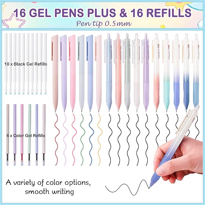 78PCS Mechanical Pencil Set 0.5, 0.7mm, 2.0mm Aesthetic School Supplies With Cute Pencil Case Pouch, 436PCS Lead Refills, 16 Gel Pens, 12 NO Bleed Highlighters