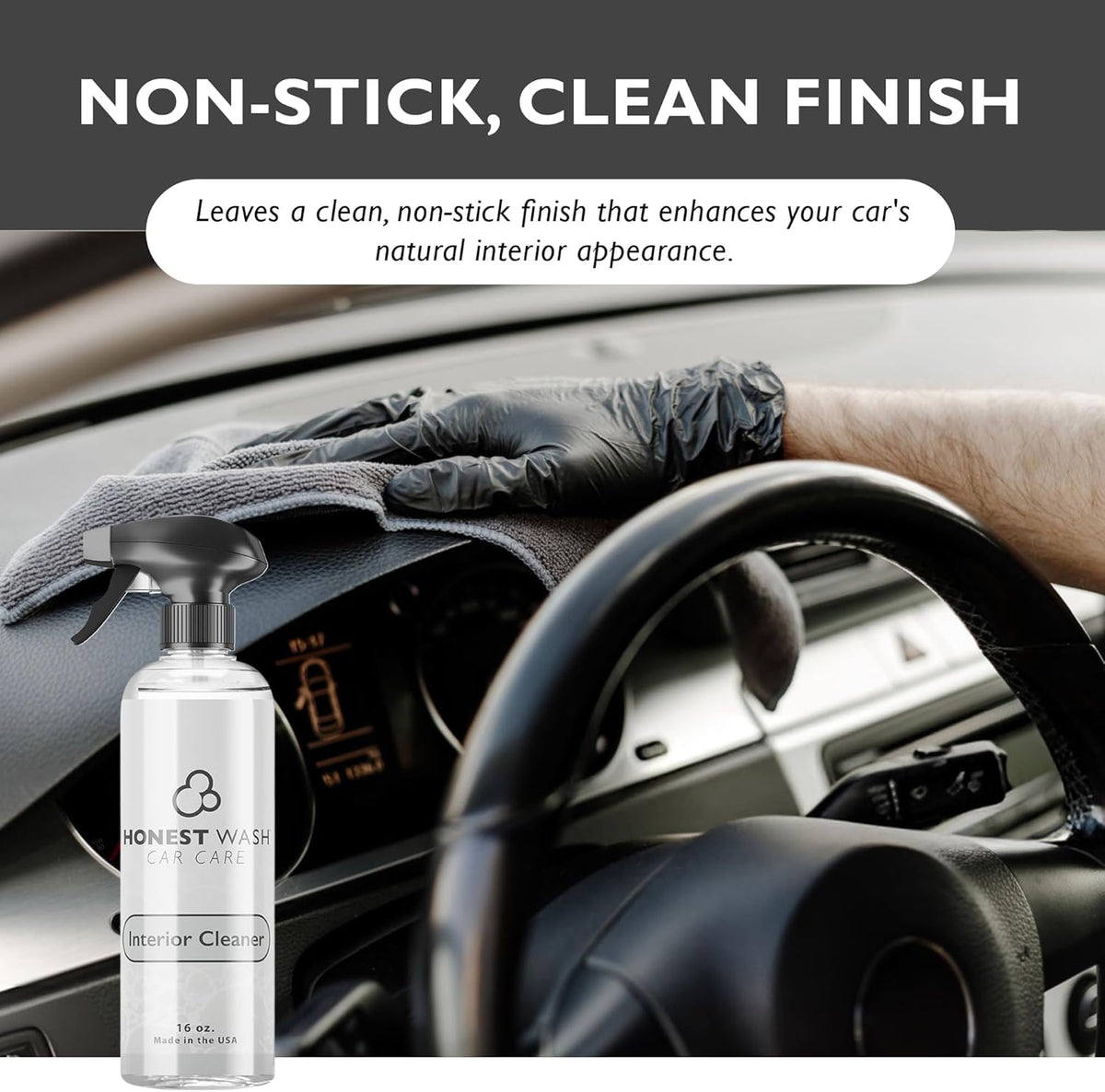 Interior Cleaner Cleans and Shines Rubber, Plastic, and Vinyl | All-Purpose Interior Cleaner for Dashboards, Door Panels, and More | Dries Quickly to a Non-Stick Finish (16 Fl Oz (Pack of 1))