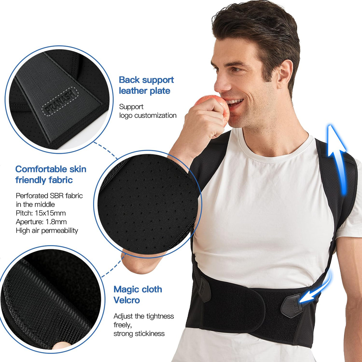 VOKOKOYA Posture Corrector for Women and Men,Adjustable Shoulder Straightener,Back Support Brace,Upper Spine scoliosis, hunchback