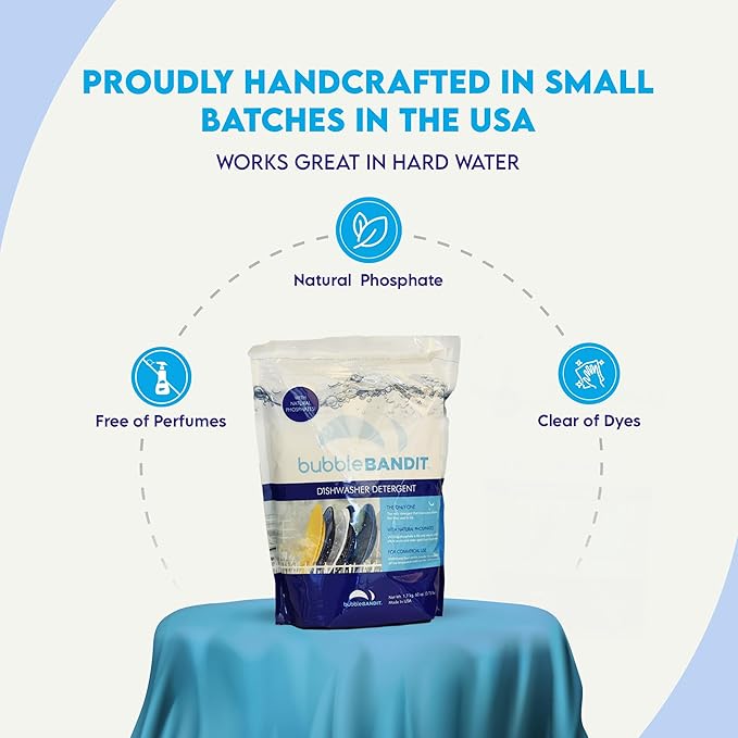 Dishwasher Powder Detergent with Phosphate. The Best Dishwasher Detergent for Spotless Dishes in Hard Water! ALL-IN-ONE (Soak, Wash & Rinse). (Pack of 1)…