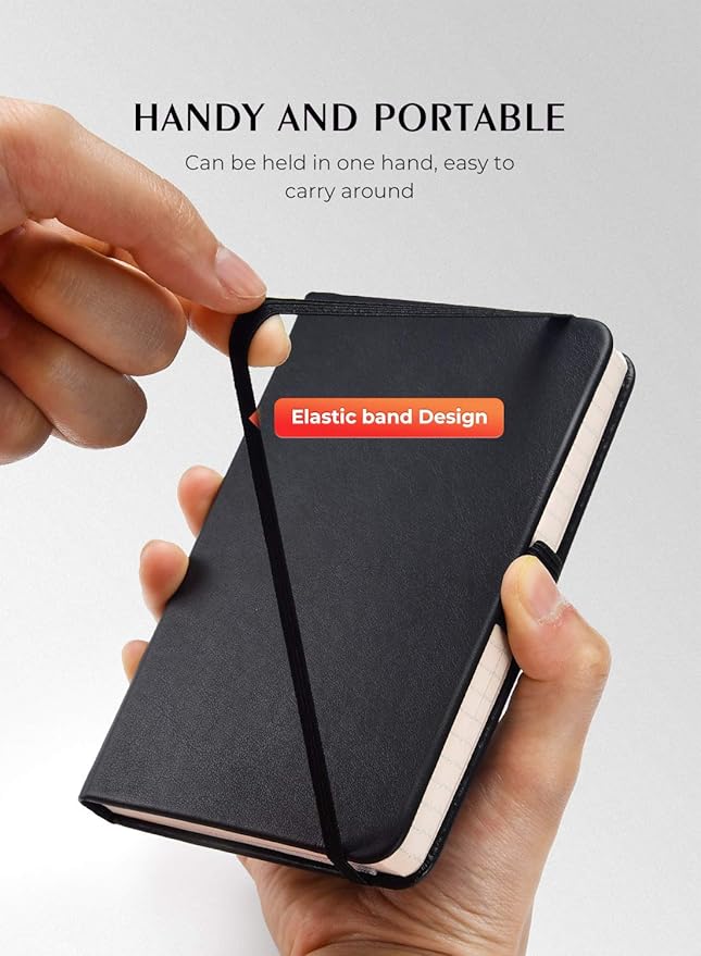 AISBUGUR Pocket Notebook, Small Notebook, 2-Pack Total 320 Pages,3.7" x 5.7" Pocket Notebook (8 Pack, 8 Pack Black)