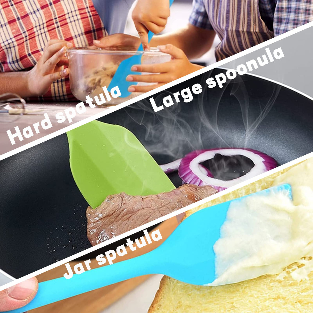 16 Pieces Silicone Spatula, 8.3 inch Small Spatulas Heat-Resistant Non-stick with Stainless Steel Core For Cake Cream Cooking Gadget