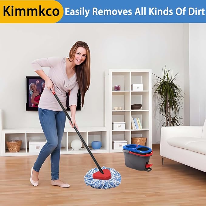 6 Pack Spin Mop Head Replacement for O Cedar RinseClean Spin Mop Refill, Mop Replace Head for Only 2-Tank System, Fluffy Microfiber, Machine Washable