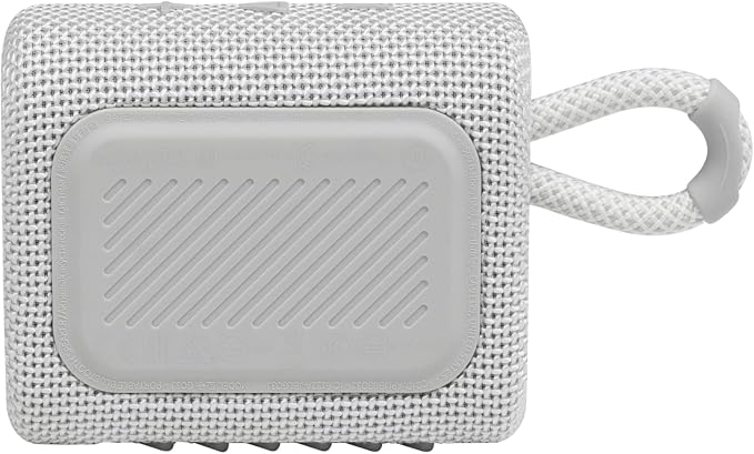JBL Go 3 - Portable Mini Bluetooth Speaker, big audio and punchy bass, IP67 waterproof and dustproof, 5 hours of playtime, speaker for home, outdoor and travel (White)