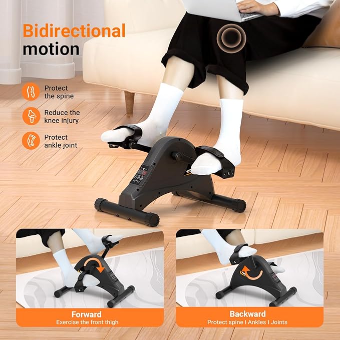 TODO Motorized Pedal Exerciser Mini Exercise Bikes, Under Desk Bike Peddler Exerciser for Seniors Rehab and Arm Leg Physical Therapy