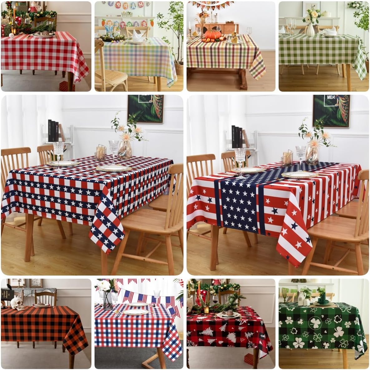 Classic Gingham Buffalo Tablecloth Fabric - Oblong 58x144 Inch Water Proof Checkered Table Cloth for Indoor Outdoor - Table Cover for Birthday, Picnics, BBQs, and Parties