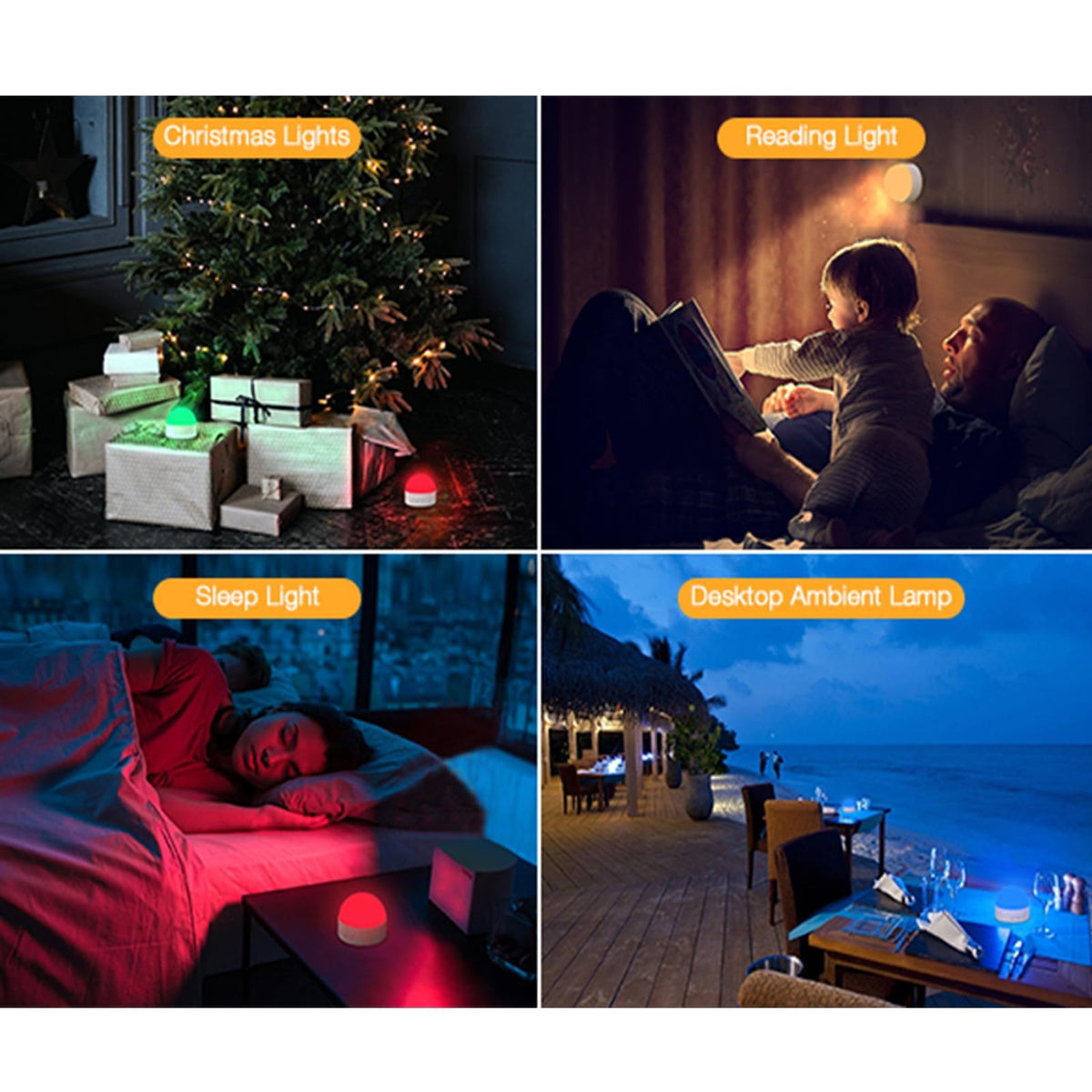 Kintion Portable Night Light, Dimmable 8 Color Lighting, 1800mAh Battery Rechargeable, Small LED Lamp for Nursery, Baby, Kids and Adults(1pcs)