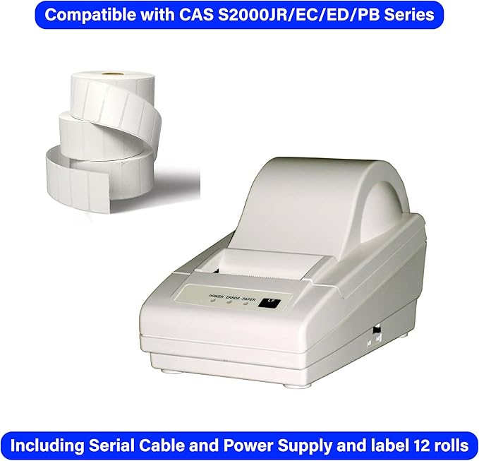 VisionTechShop DLP-50 Label Printer for CAS S2000JR/EC/ED/PB Series, 1 Case of Labels LST-8060
