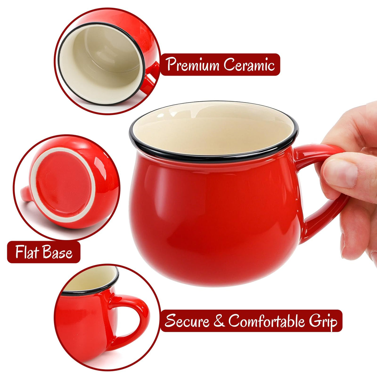 ELFULLY 5 Oz 6 Pcs Cute Coffee Mugs, Mini Ceramic Espresso Cups, Small Demitasse Mugs with Handle for Home Kitchen Coffee Bar, Ideal Birthday Holiday Gift for Microwave & Dishwasher Safe
