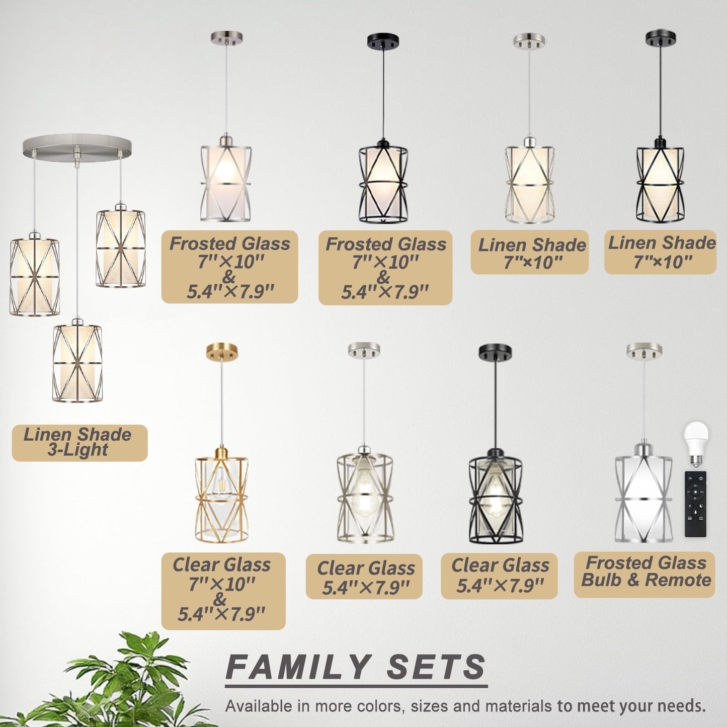 Zlierop Pendant Lights Kitchen Island with Frosted Glass, Brushed Nickel Hanging Kitchen Lights, Cylindrical Modern Pendant Light, Kitchen Pendant Lighting Over Island, Foyer, Dining Room, Entryway