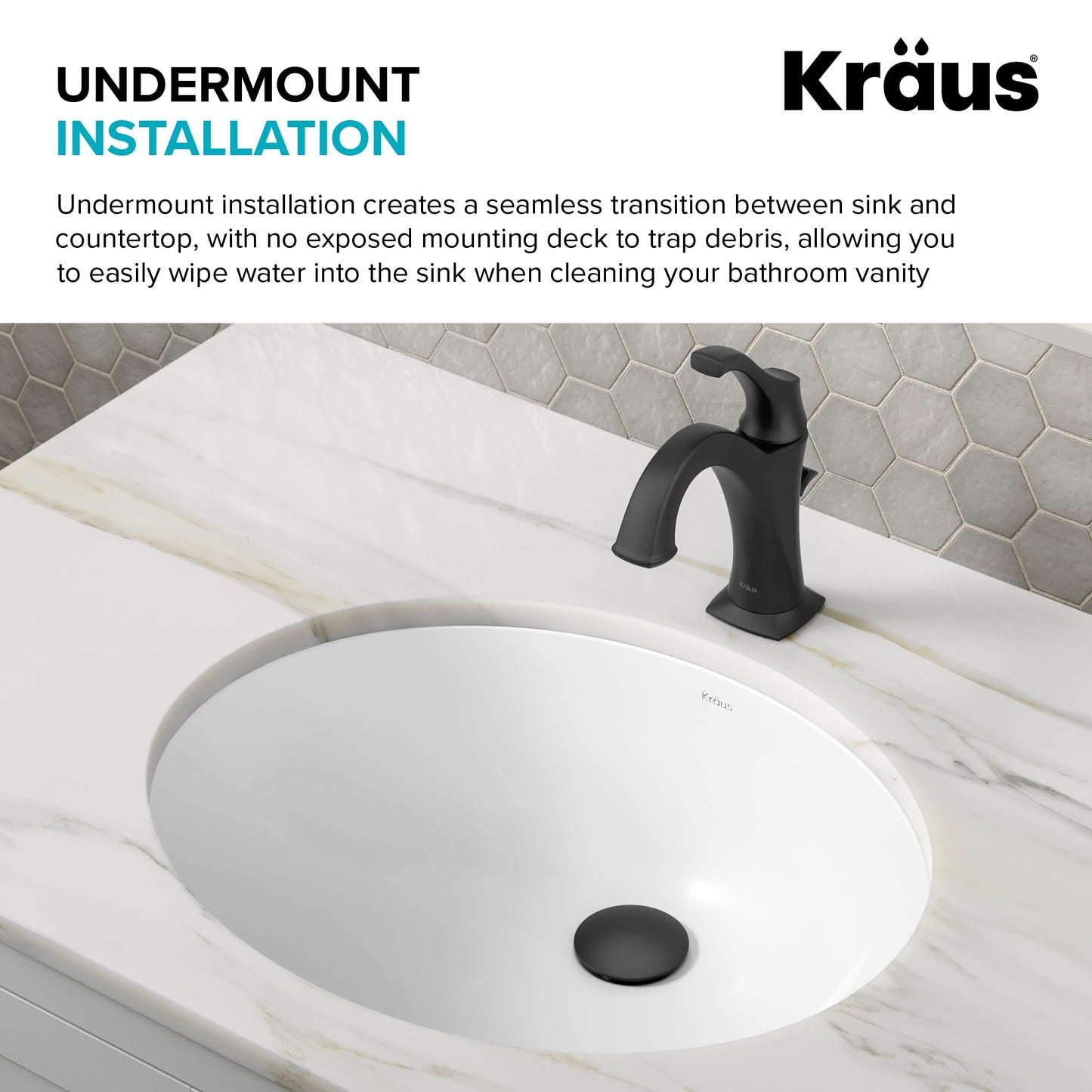 KRAUS Elavo 19.25 in. Oval Porcelain Ceramic Undermount Bathroom Sink in White with Overflow Drain, KCU-272