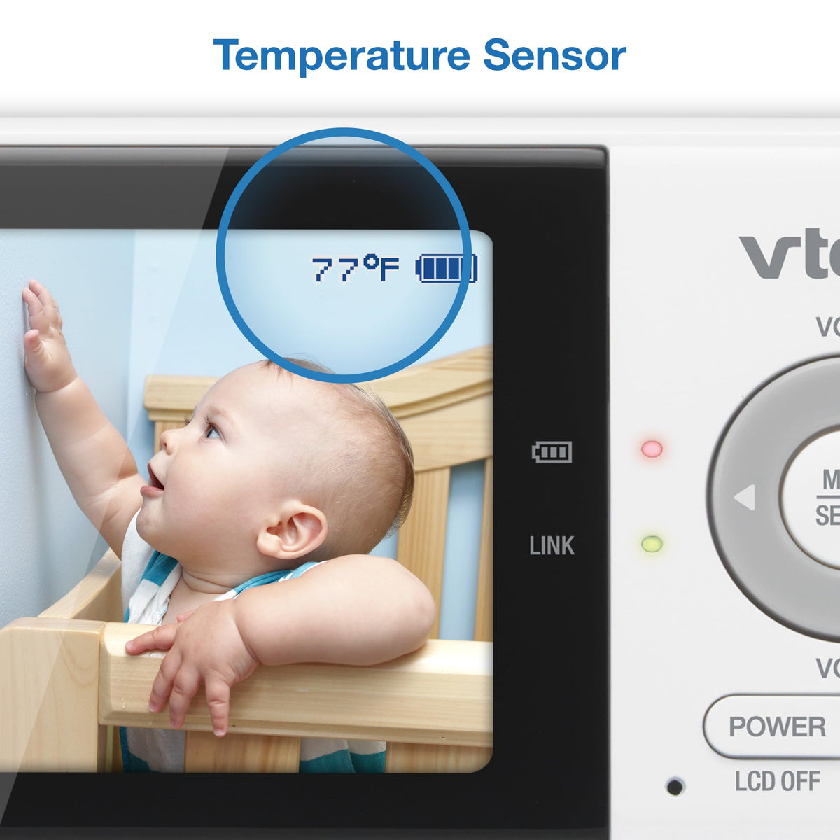 VTech VM819 Baby Monitor with Camera and Audio, 2.8” Screen Portable Baby Camera, Night Vision, 2-Way Audio, Temperature Sensor and Lullabies, Secure Transmission No WiFi, Ideal for Baby/Elderly/Pet