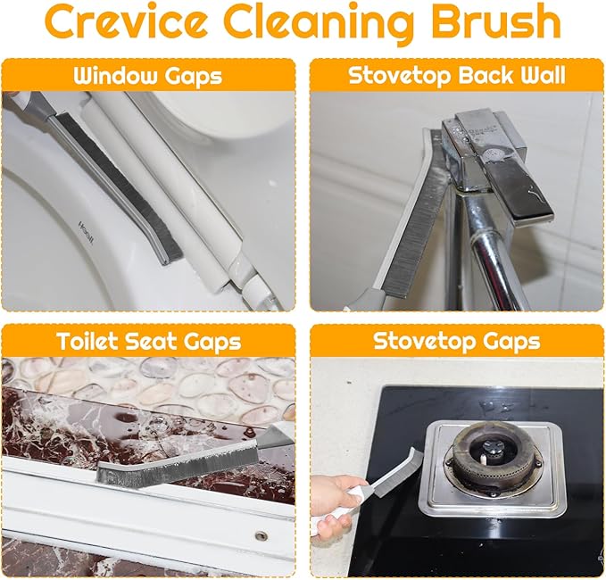 Household Thin Cleaning Brushes,2pcs Hard Bristle Grout Scrub Brush Tool for Cleaning Tight Spaces in Home Kitchen Bathroom