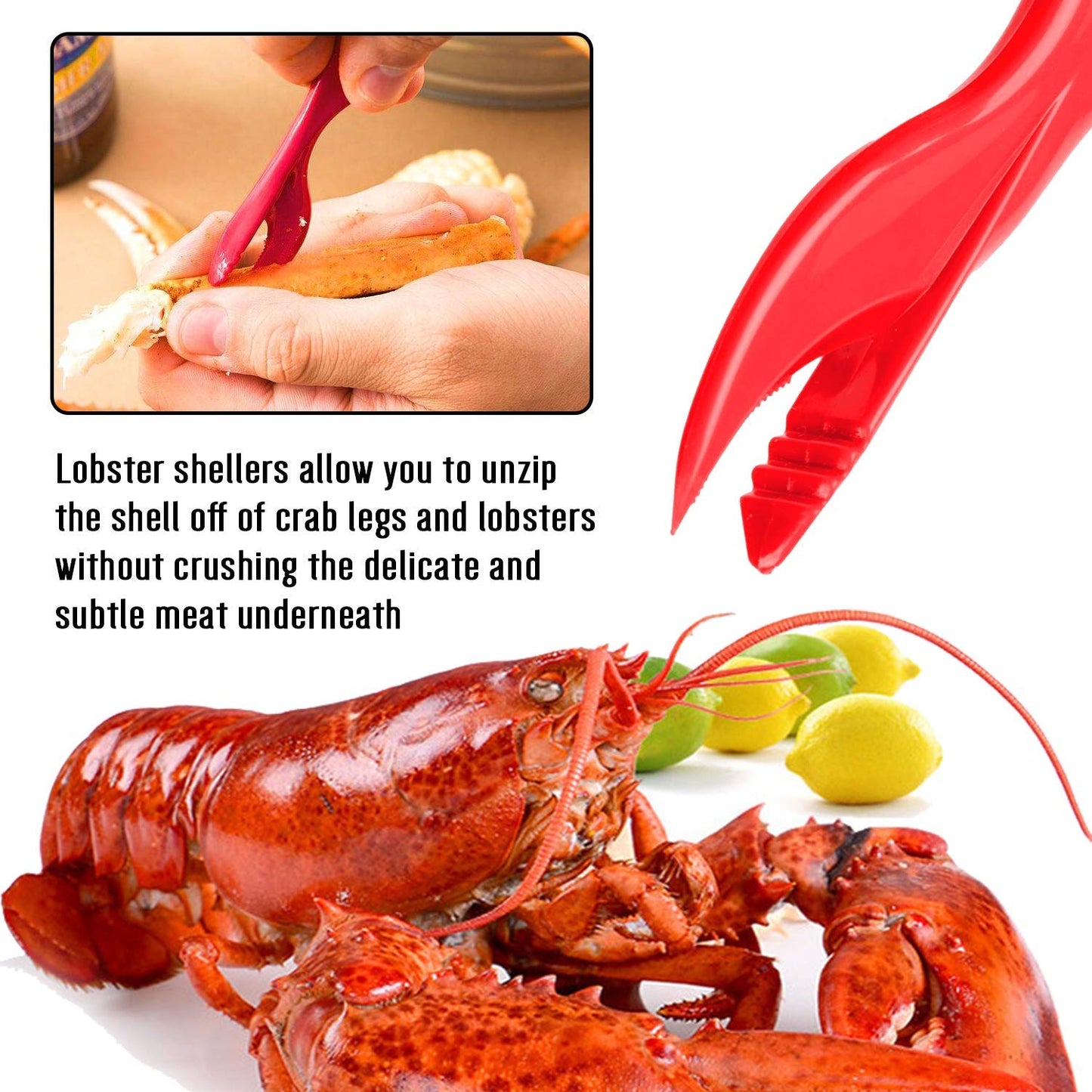 20-Pack Crab Crackers and Tools Set,Seafood Boil Party Supplies Includes 6 Crab Crackers, 6 Lobster Shellers, 6 Crab Leg Forks/Picks and 2 Seafood Scissors & Black Storage Bag - Nut Cracker Set