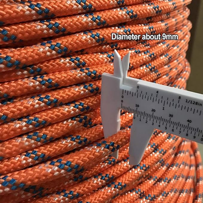 DESERT & FOX Outdoor Emergency Rope,Camping Ropes Climbing Ropes Diameter 9mm 10m/20m/30m/50m Wear Resistant High Strength Hiking Accessory Tool