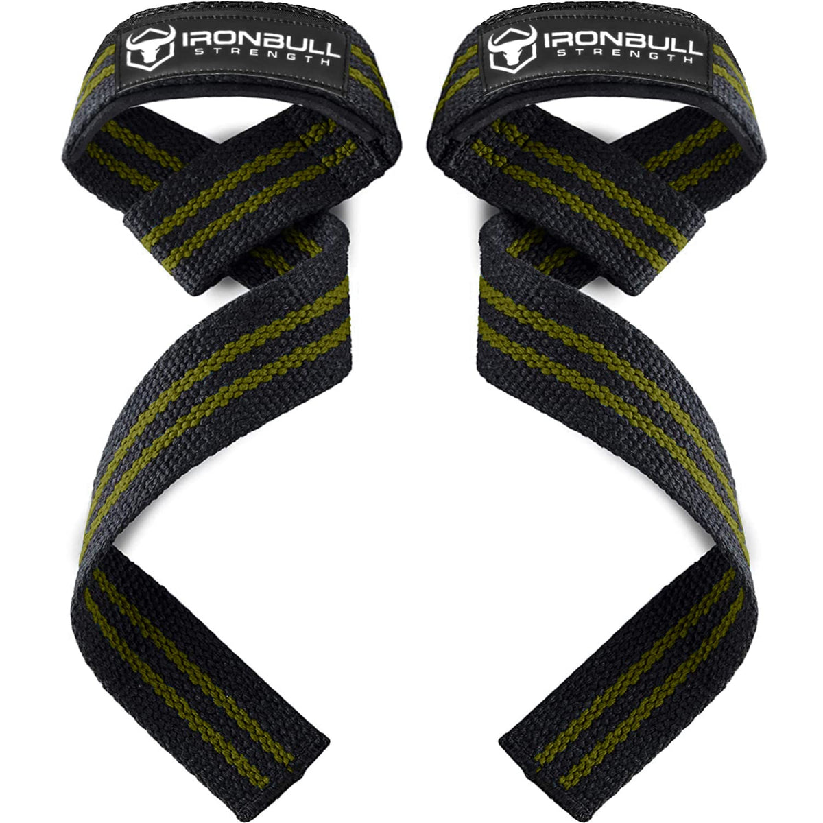 Lifting Straps (1 Pair) - Padded Wrist Support Wraps - for Powerlifting, Bodybuilding, Gym Workout, Strength Training, Deadlifts & Fitness Workout (Black/Green)