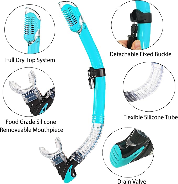 Snorkeling Gear for Adults with Fins Scuba Diving Gear Adult Professional Travel Snorkel Sets with Flippers,Anti-Fog Anti-Leak Diving Mask