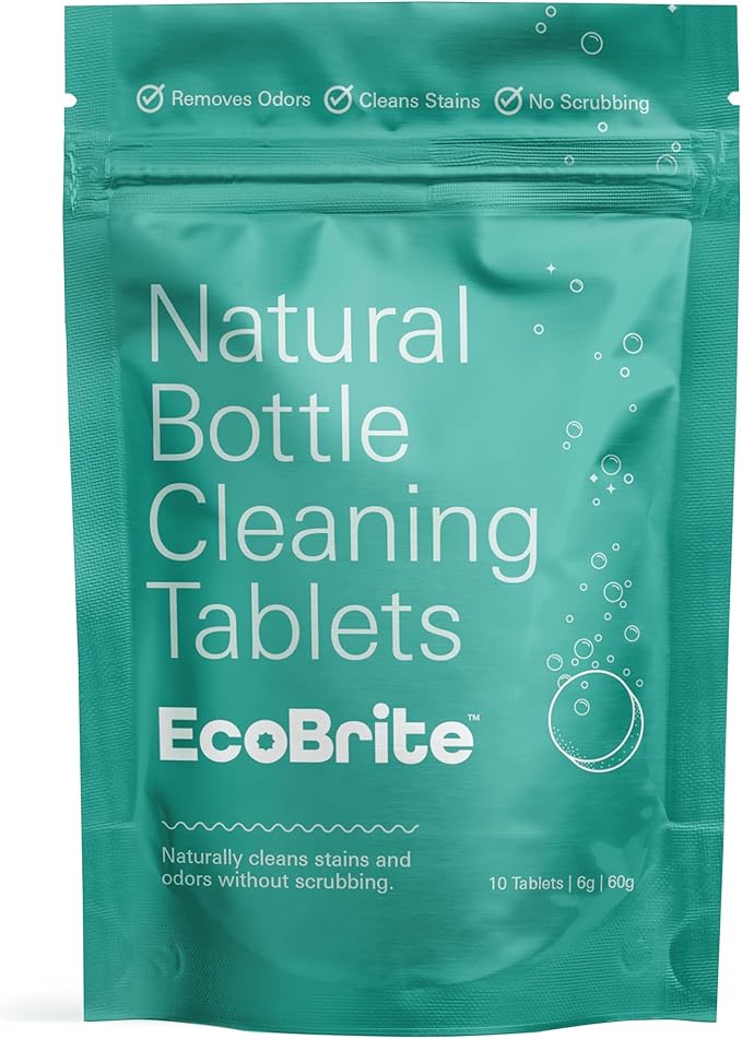 Owala EcoBrite All Natural, Powerful Cleaning Tablets, Cleans Stainless Steel, Tumbler, Insulated, Reusable, and Plastic Water Bottles, Chlorine and Phosphate Free (Pack of 10)