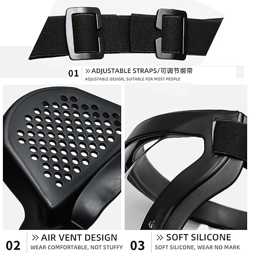 Anti-Fog Full Face Active shields Protection Visible Expression Transparent Breathable Comfortable Adults Reusable (Grey, 5PCS)