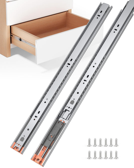 Chibery 14 Inch Side Mount Soft Close Drawer Slides, 6 Pairs Heavy-Duty Full Extension Kitchen Cabinet Drawer, Metal Ball Bearing Smooth Slow Quiet Self Closing Dresser Glides Runners, 100LB Capacity