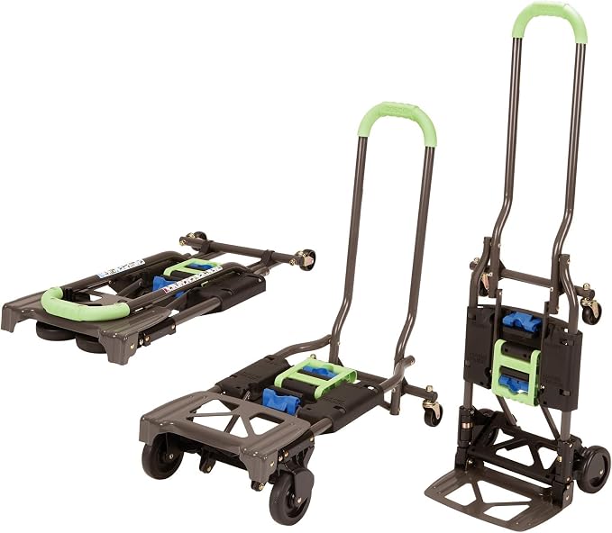 COSCO Shifter Multi-Position Folding Hand Truck and Cart, 300 lb. Weight Capacity, Green, 12222PBG1E