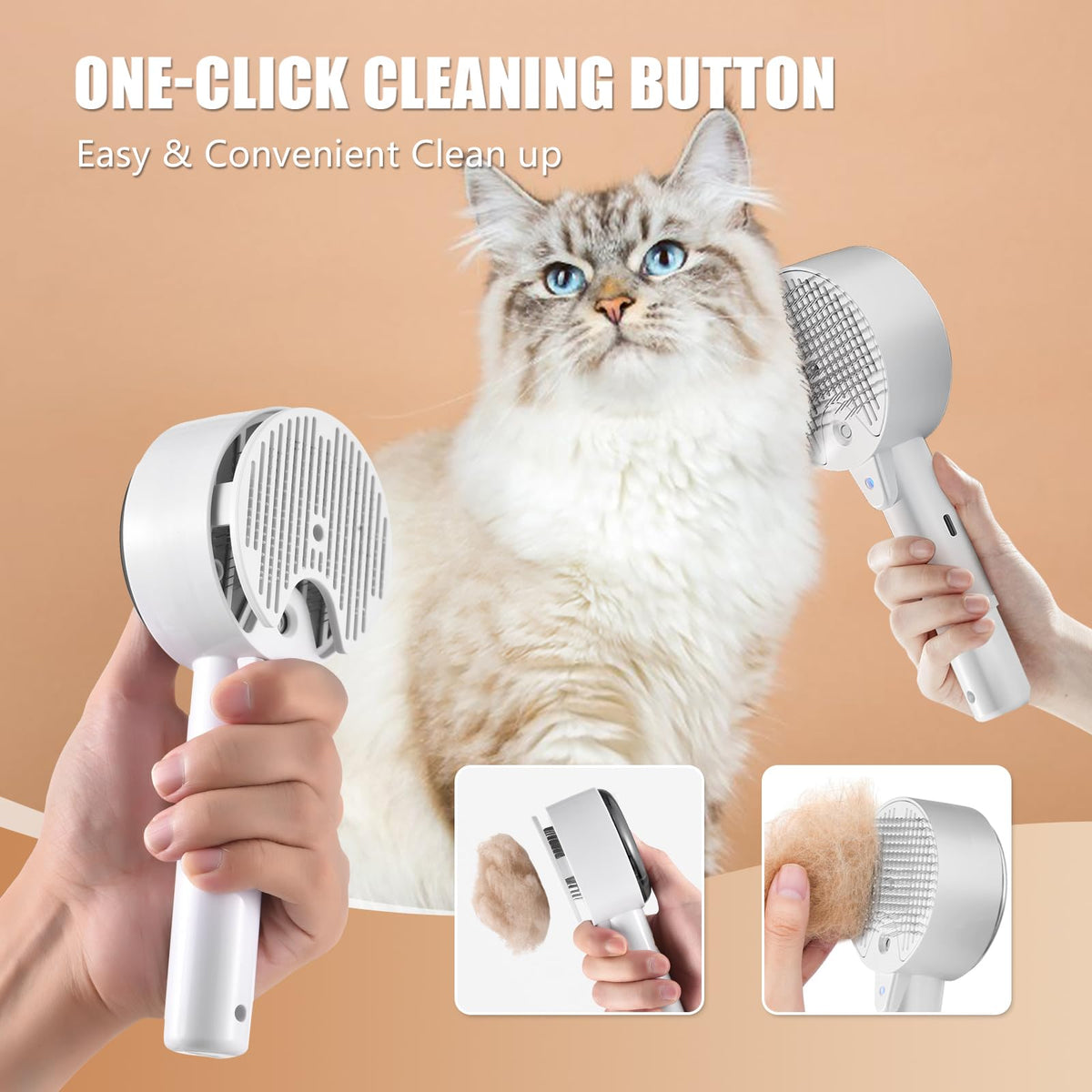 Cloud Care Cat Brush for Indoor Cat Steam Brush for Shedding Spritz Defur Comb for Cats Dogs Steam Brushes for Long Short Hair Cats Dogs Pet Steam Brushes for Massage Grooming Self-Cleaning