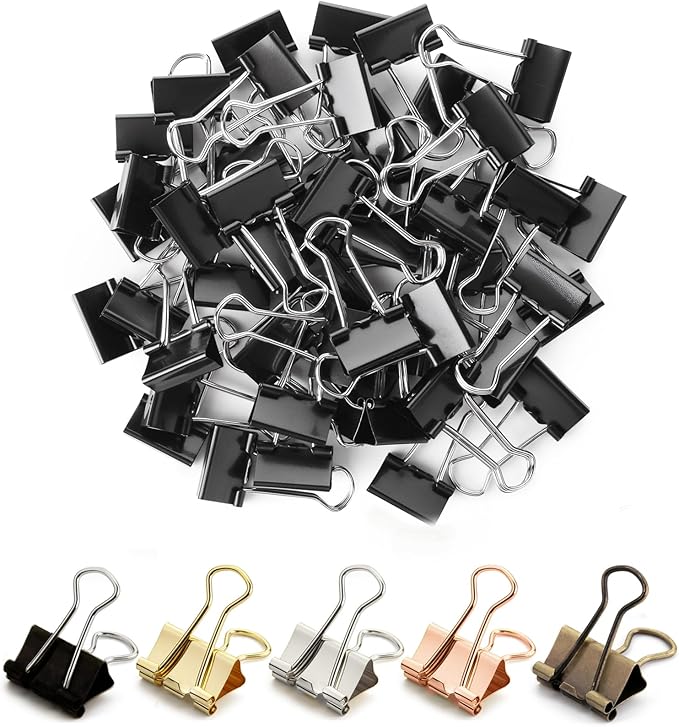 Mr Pen- Binder Clips, 50-Pack, 0.75 in, Black, Mini & Micro, Office Paper Clips