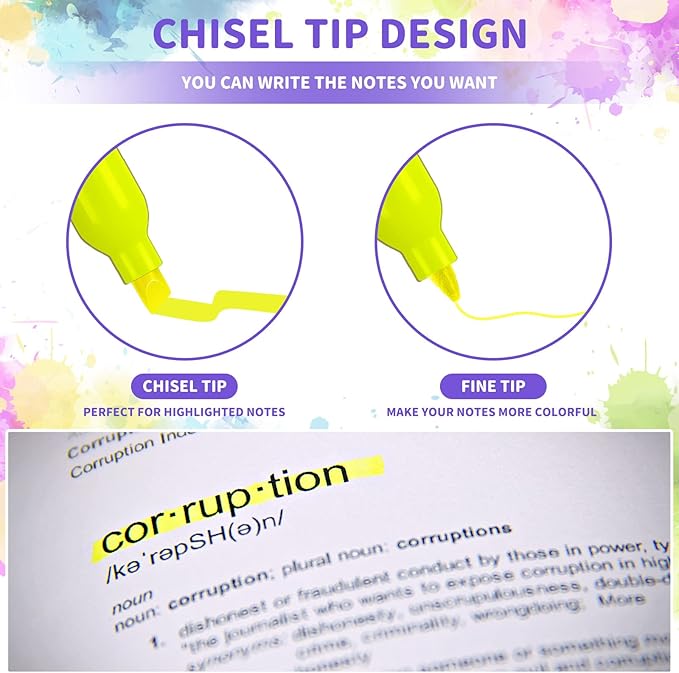 Handepo Highlighter Bulk Assorted Colors Dry Quickly Highlighter Markers Chisel Tip Pens for Kids Adult School Teachers Office Supplies Carnival Classroom graduation Rewards(200 Pcs)