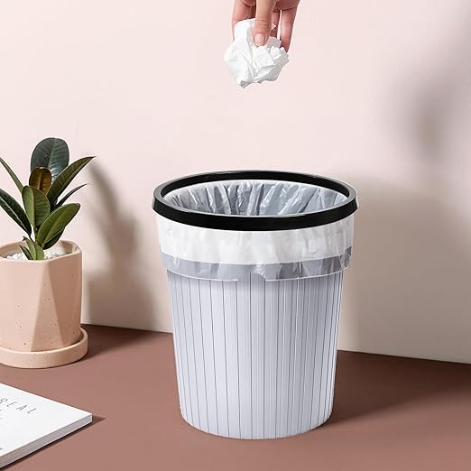 ZXJ Plastic Trash Can - 2 Gallon - White - Laundry Room,Bathroom,Kitchen,Office,Dormitory,Camping,Kids Room