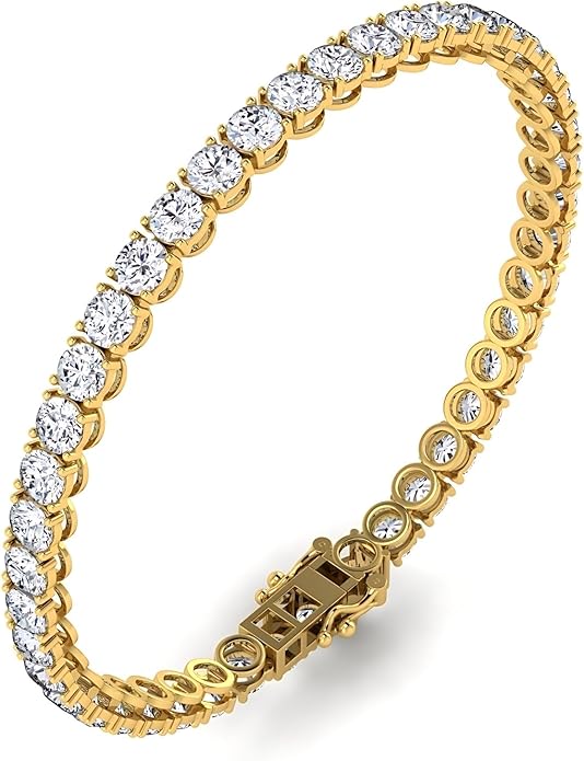 0.50-15 Carat Lab Grown Classic Diamond Tennis Bracelet 4 Prong Setting Luxury Collection (F-G Color, SI Clarity) Length- 7 Inch