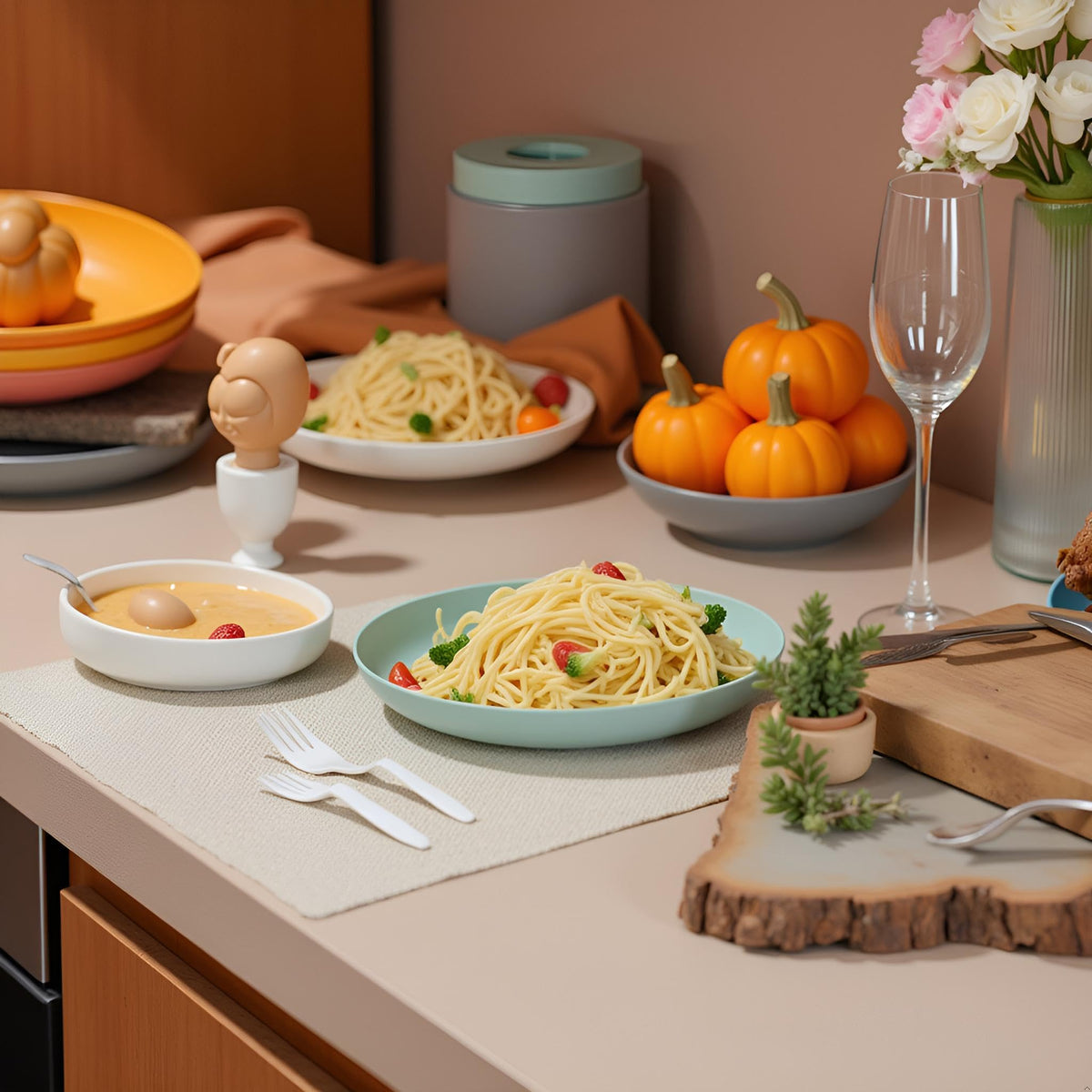 Luckore 10 inch Deep Dinner Plates Set of 8 Wheat Straw Plates, Unbreakable Dinner Dishes Alternative for Plastic Microwave and Dishwasher Safe for Kitchen with 4 Colors Classic Bright