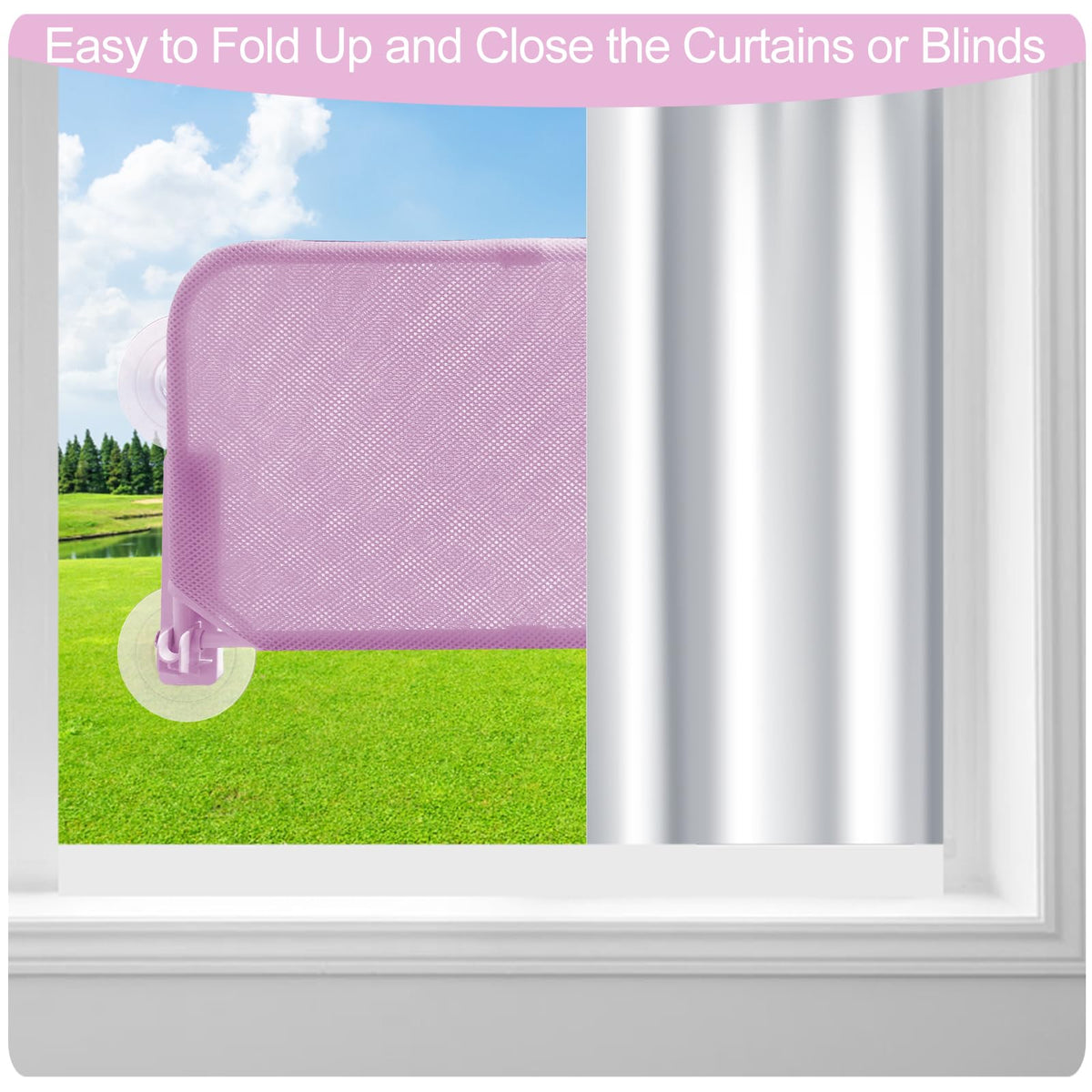 Foldable Cat Window Perch, Cordless Cats Window Hammock Window Bed for Indoor, Large Window Seat Sill Cat Perch, Strong Suction Cup & Sturdy Metal Frame & Breathable Mat